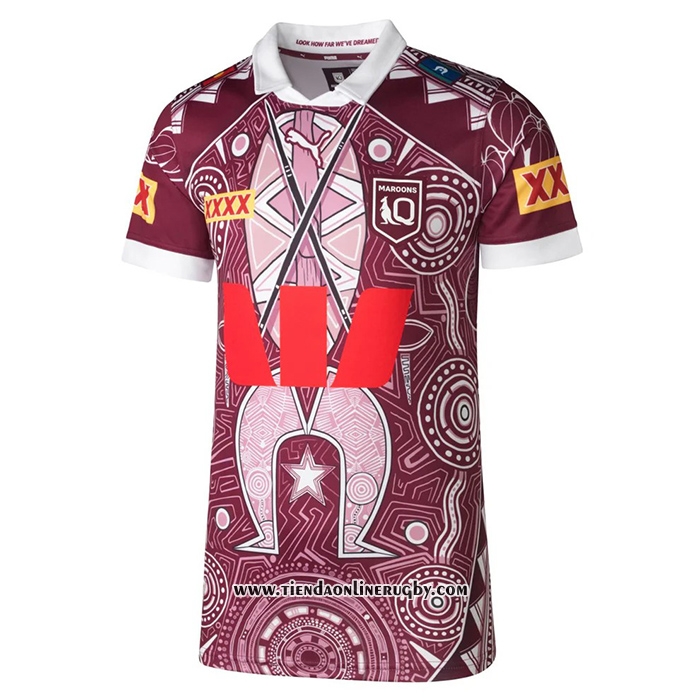 Camiseta Queensland Maroons Rugby 2026 Indigena